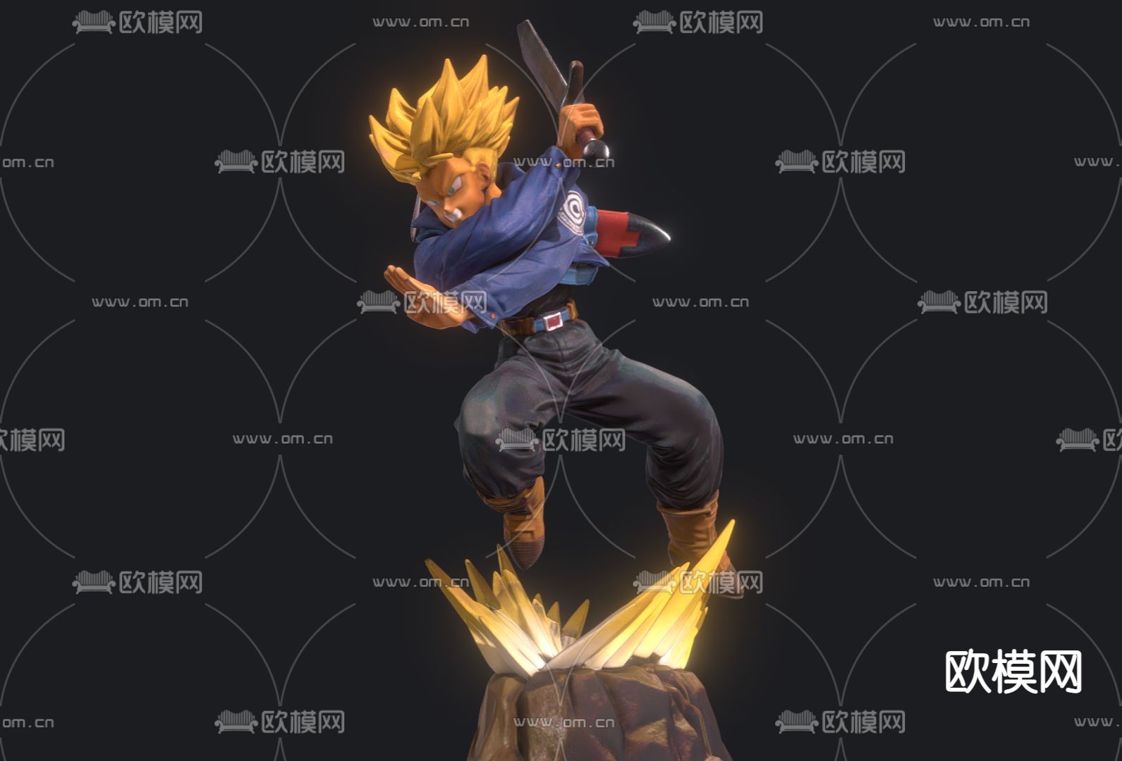 七龙珠 手办 特兰克斯 赛亚人3d模型下载（渲染图1）