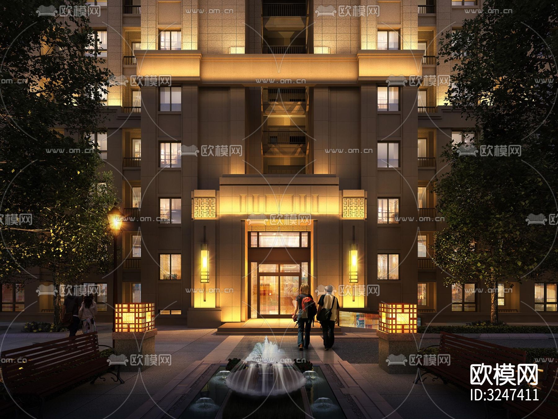 住宅楼装修效果图下载（渲染图2）