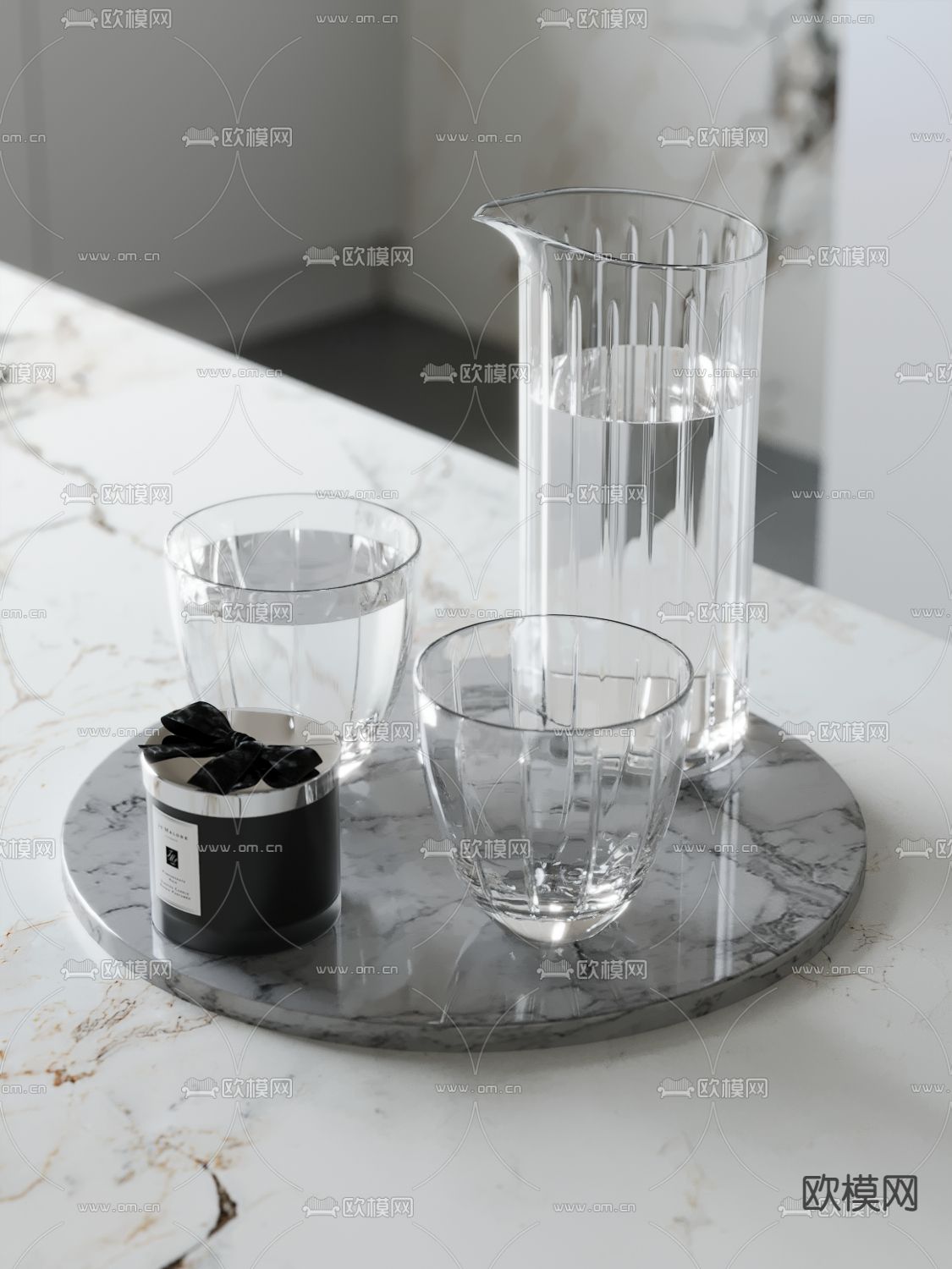 水杯 托盘su模型下载（渲染图2）