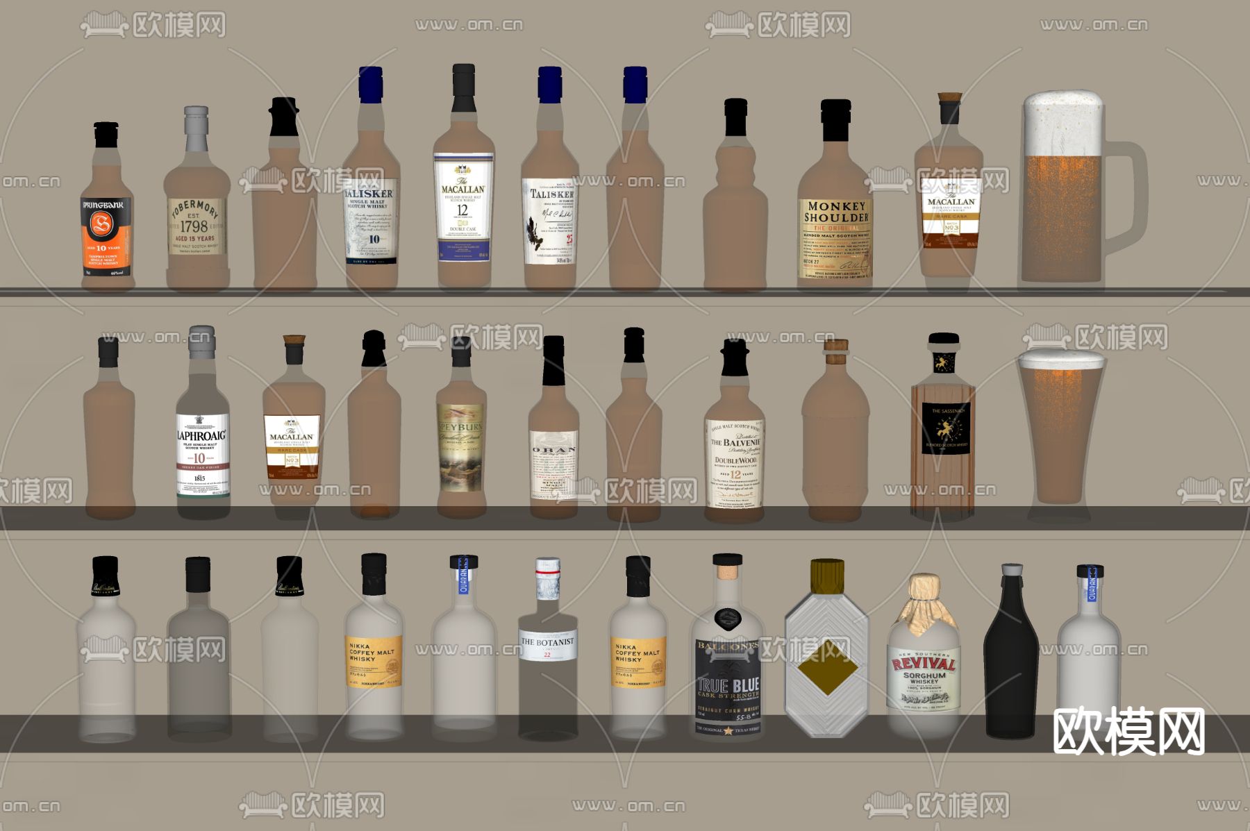 酒水用品su模型下载（渲染图1）