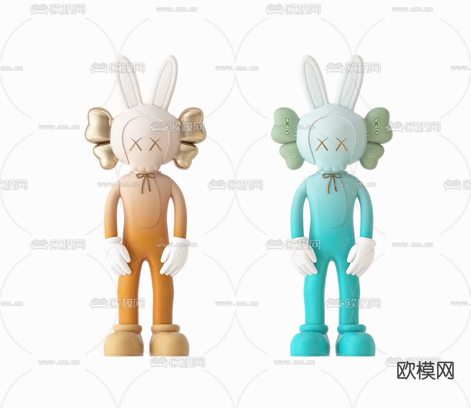 kaws 暴力熊潮玩 雕塑 卡通摆件3d模型下载