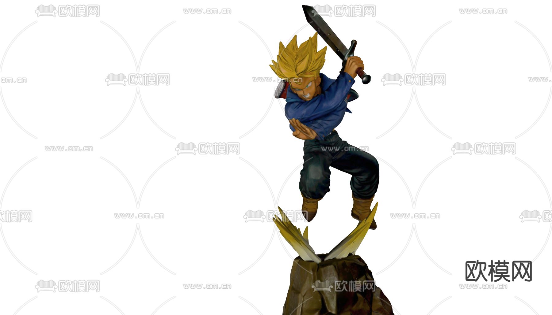七龙珠 手办 特兰克斯 赛亚人3d模型下载（渲染图2）