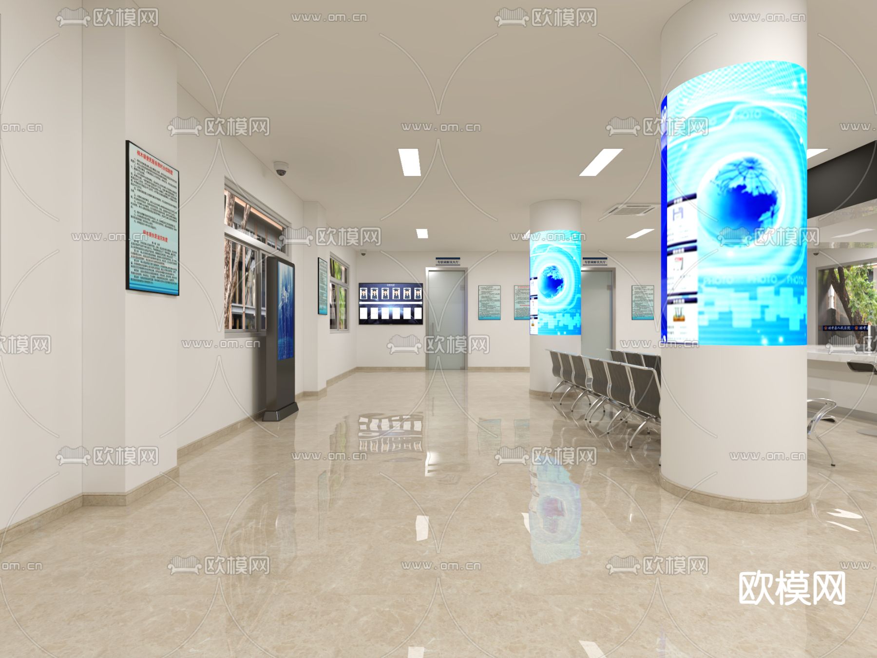 办事大厅 服务大厅3d模型下载