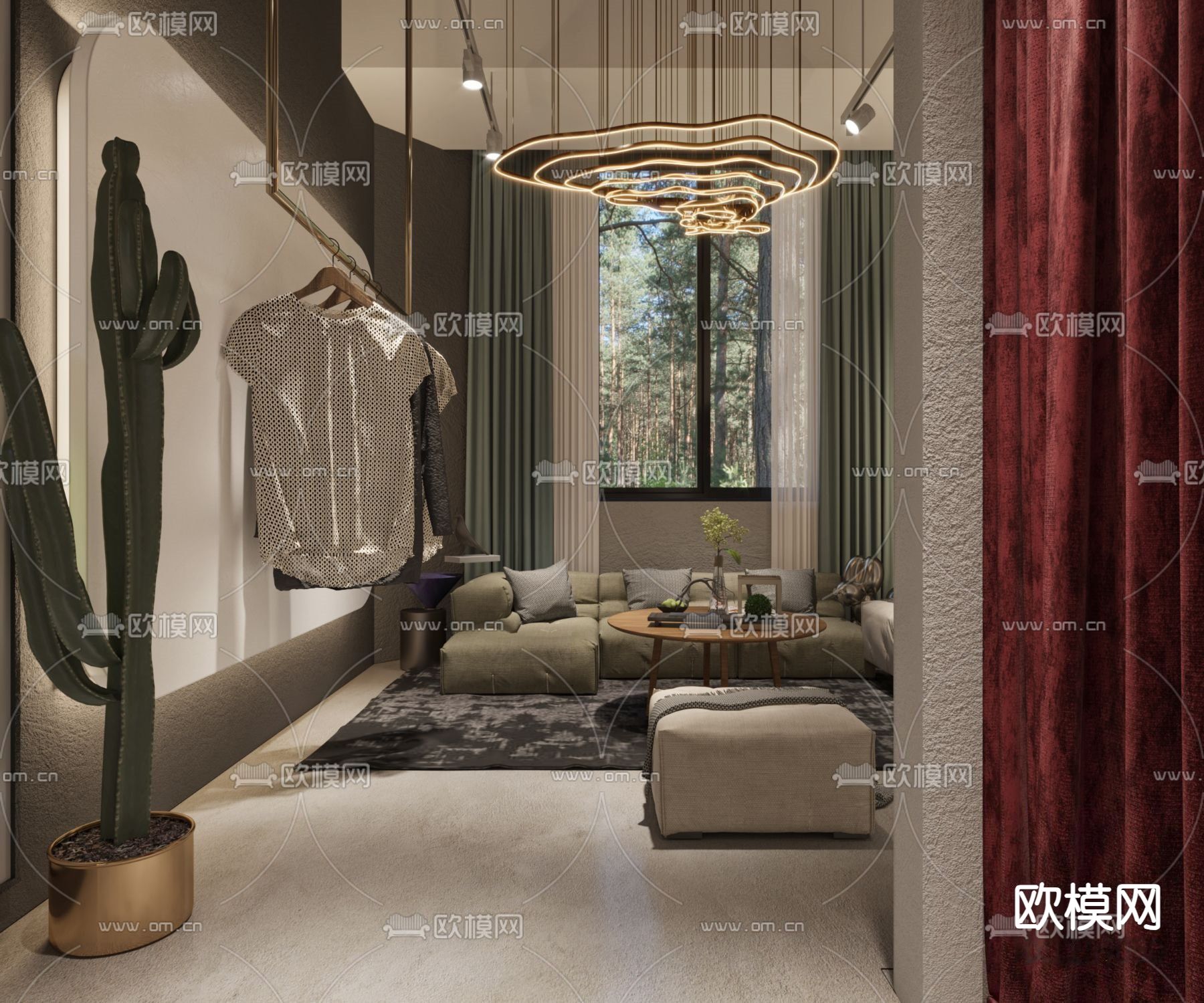 现代服装店3d模型下载