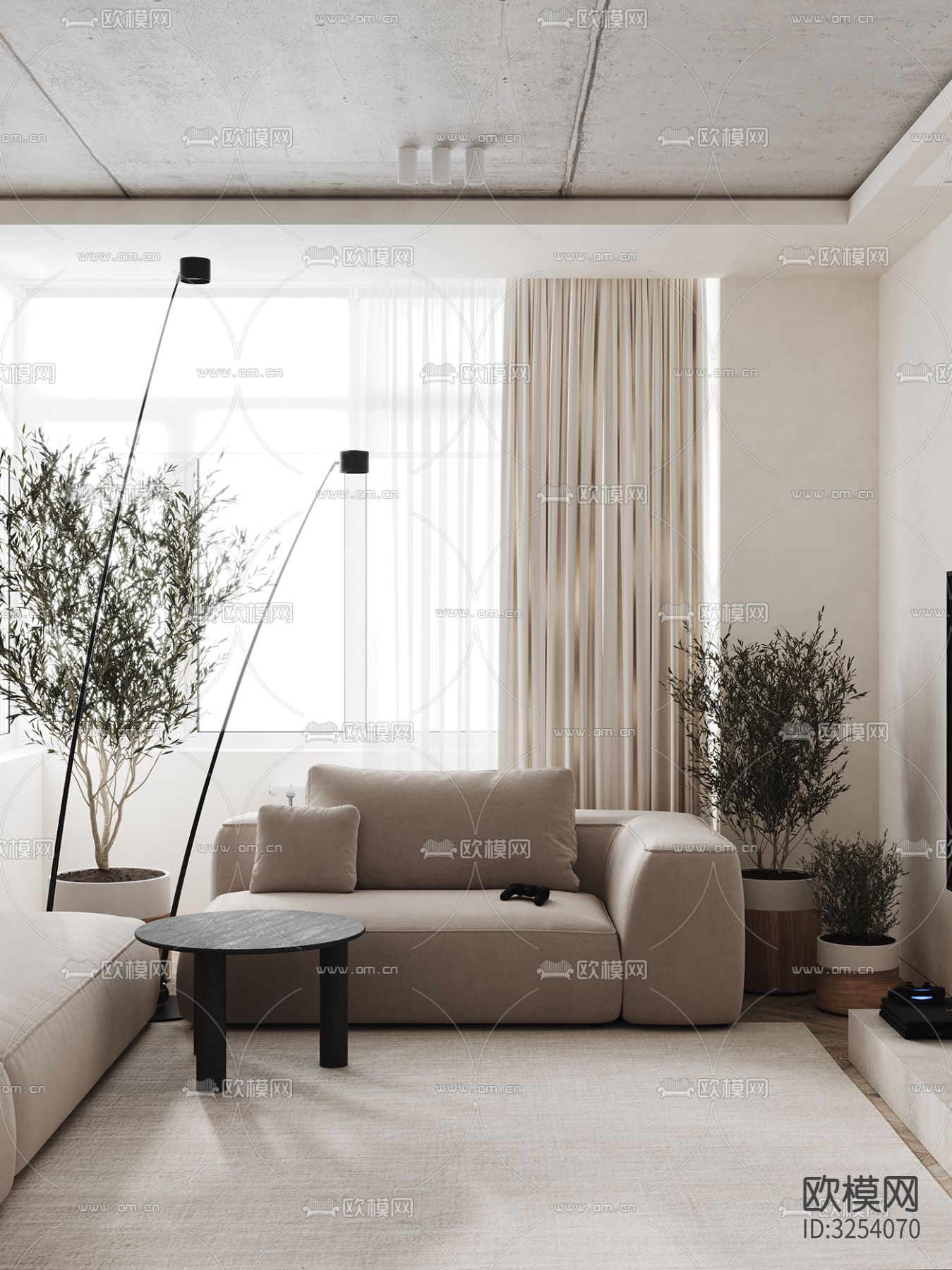 中性色系公寓装修效果图下载（渲染图3）