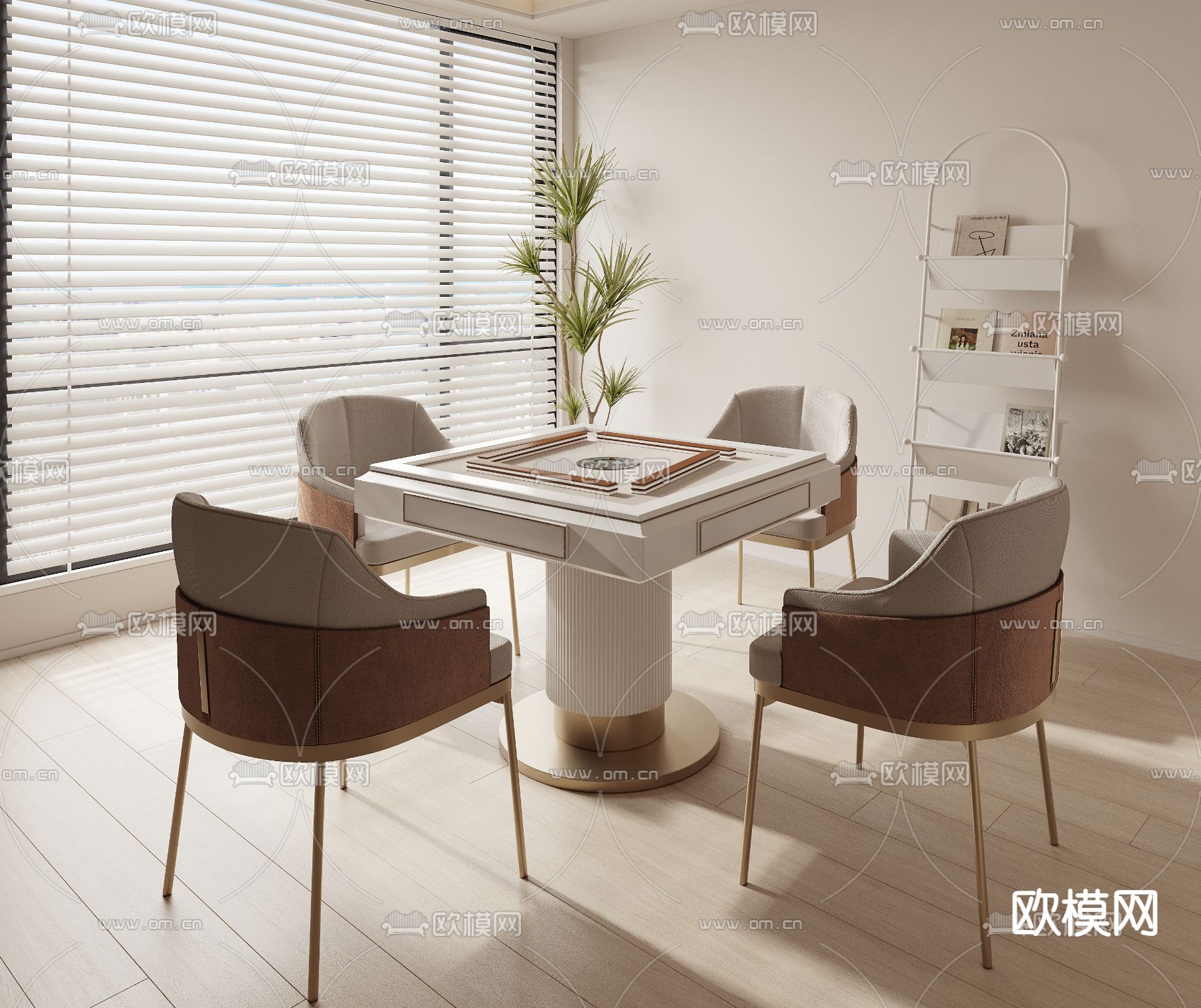 轻奢麻将桌3d模型下载