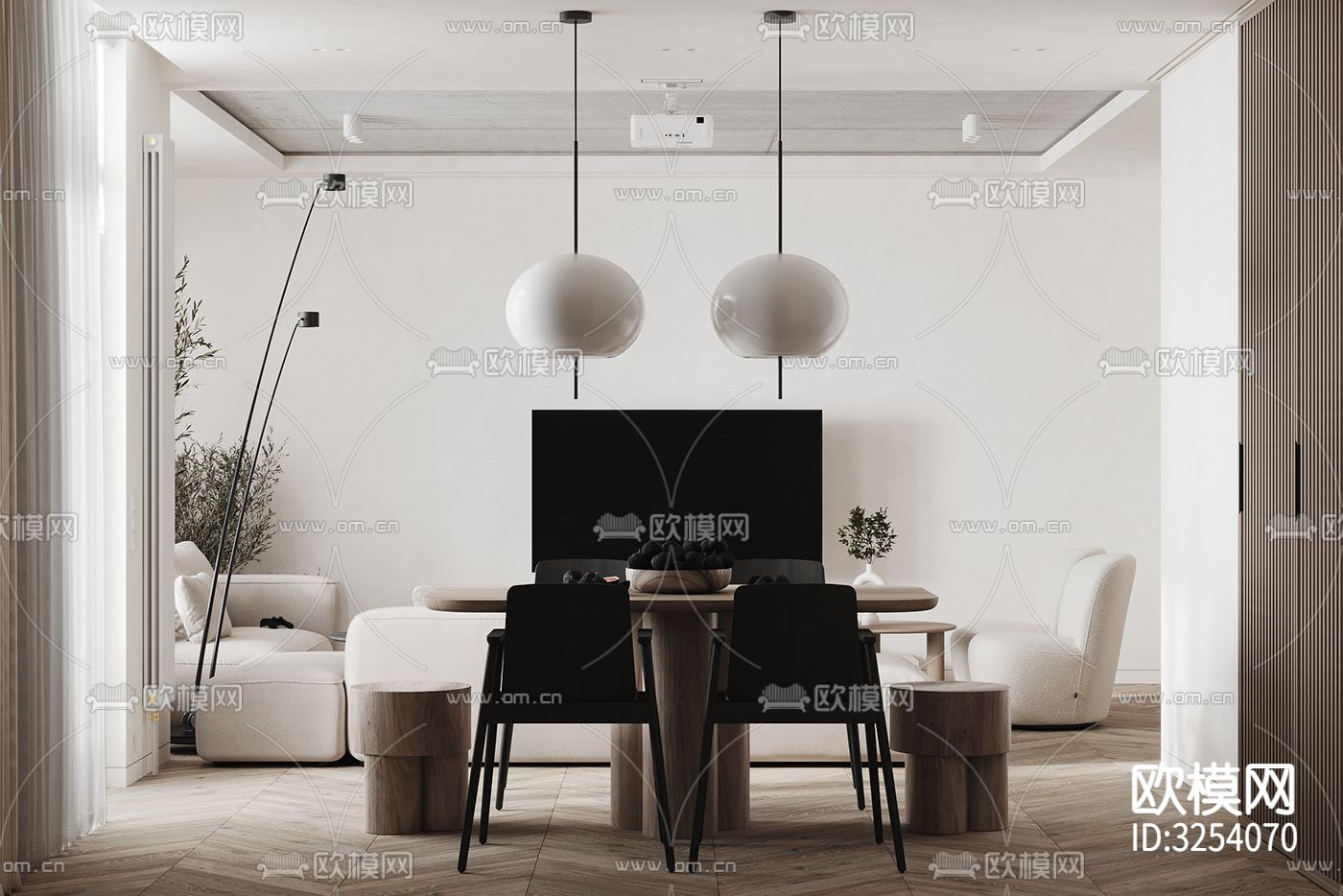 中性色系公寓装修效果图下载（渲染图5）