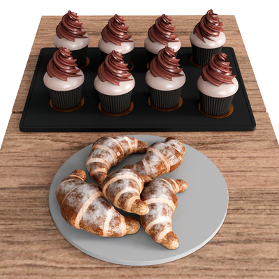  食物 牛角包 蛋糕 可颂su模型 