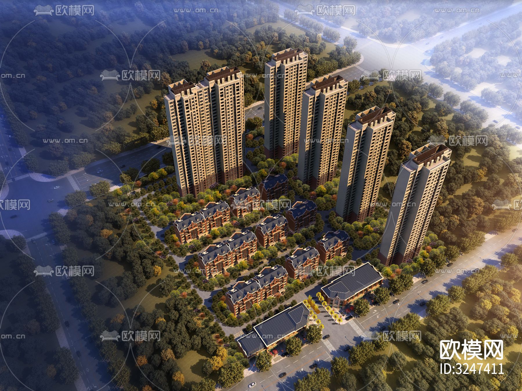 住宅楼装修效果图下载（渲染图6）