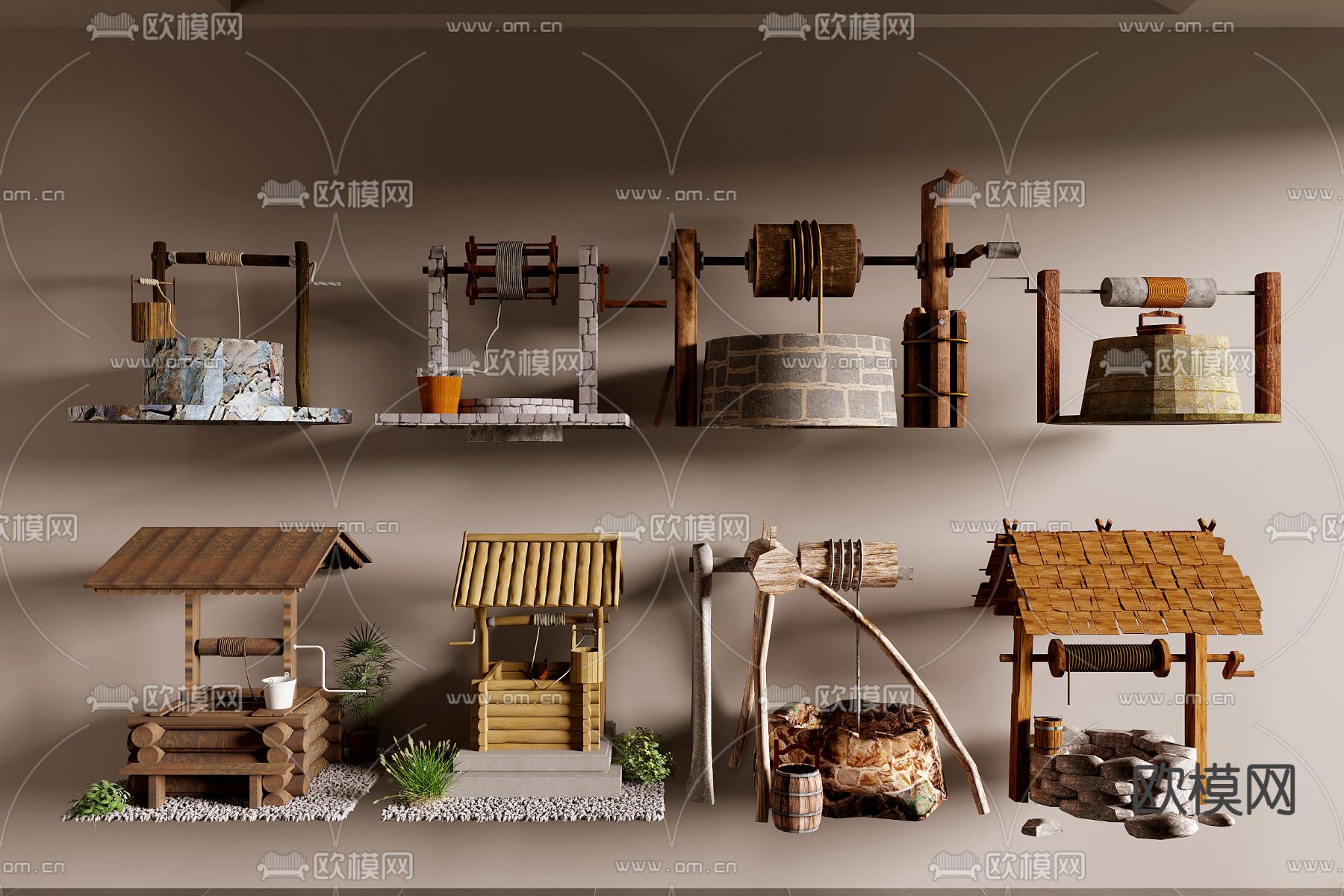 古井3d模型下载