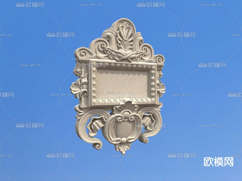 欧式雕花 外墙标志雕花3d模型下载(渲染图2)
