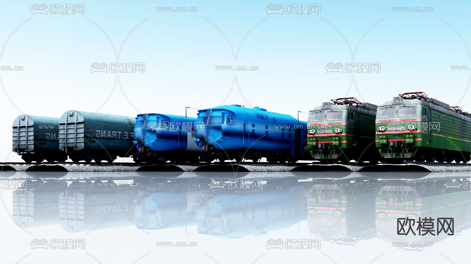 蒸汽火车 火车头3d模型下载