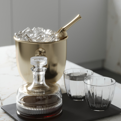  酒具 酒瓶 水杯 酒杯 冰块su模型 