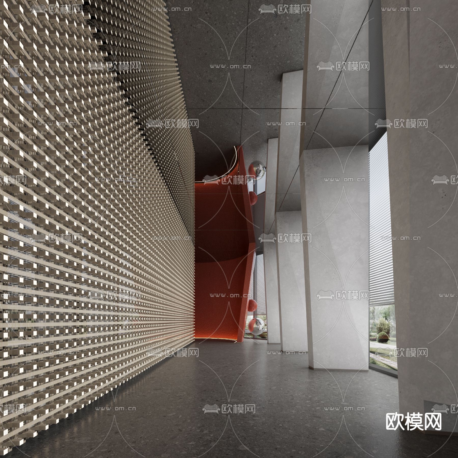 工业风售楼处 大厅3d模型下载（渲染图3）