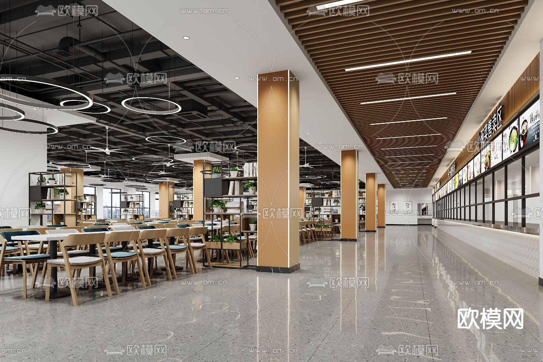 食堂3d模型下载（渲染图1）