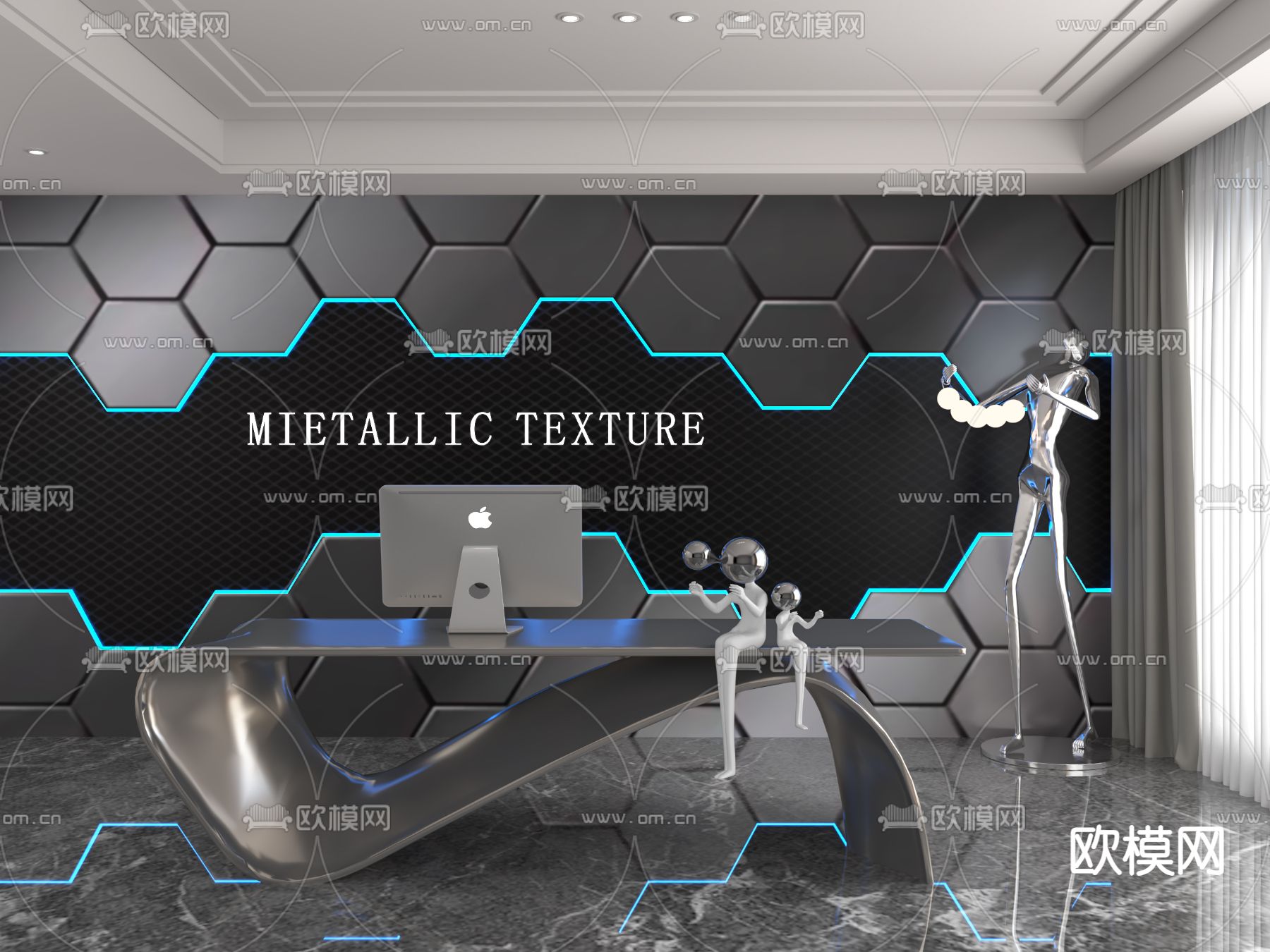 工业风前台 接待台 服务台3d模型下载