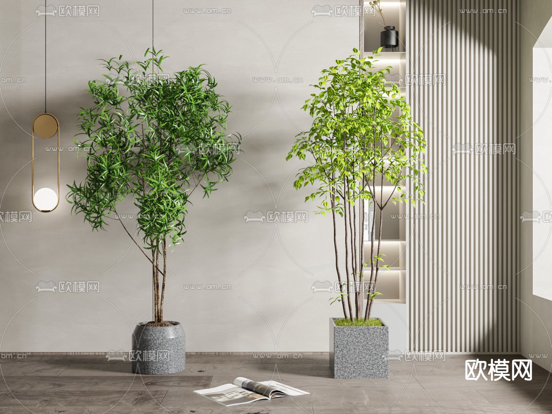 现代绿植 盆栽su模型下载（渲染图2）