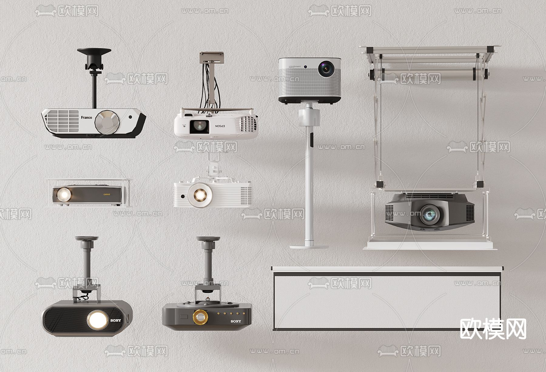 现代投影仪3d模型下载