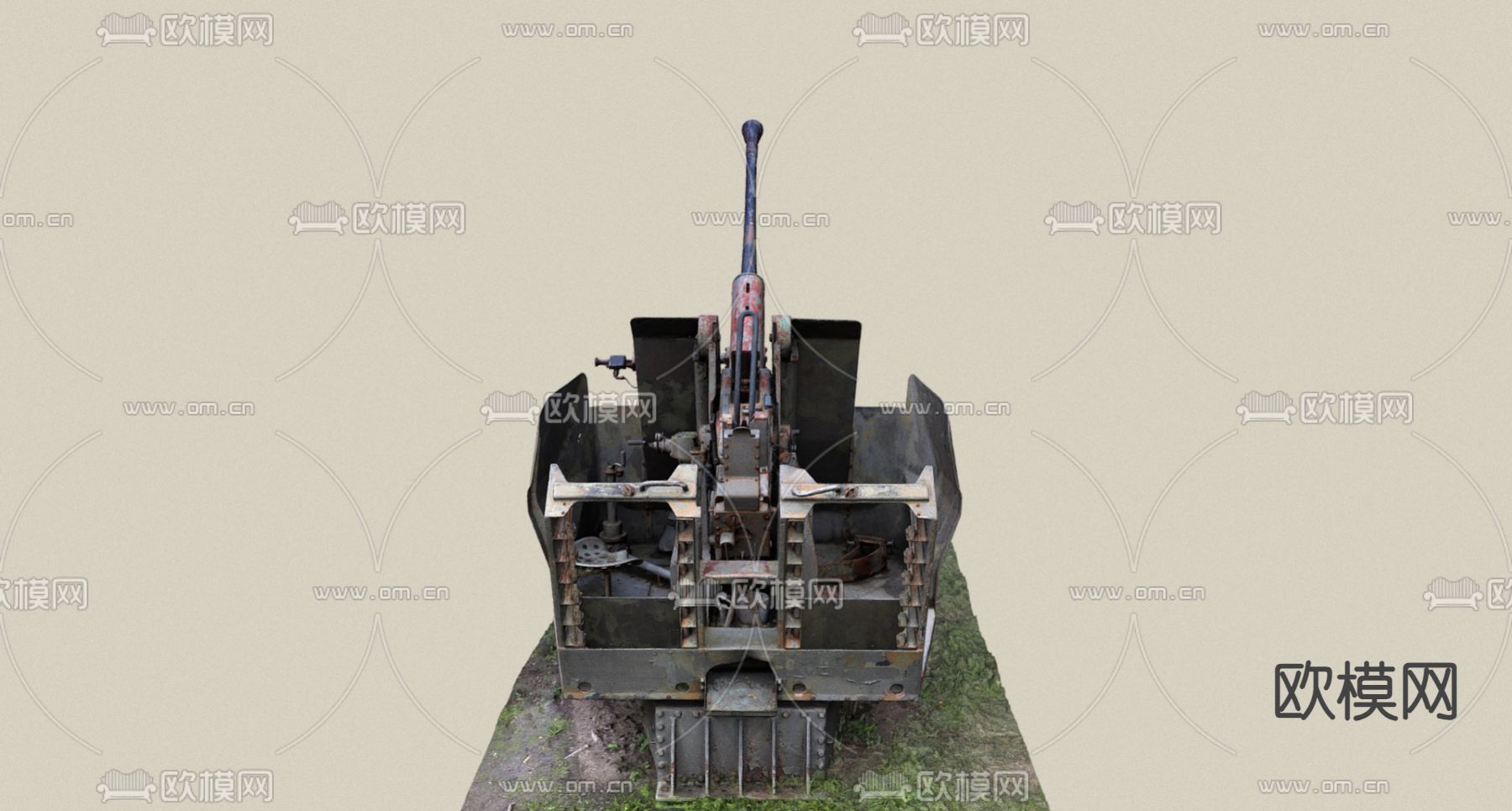 工业风大炮3d模型下载（渲染图3）
