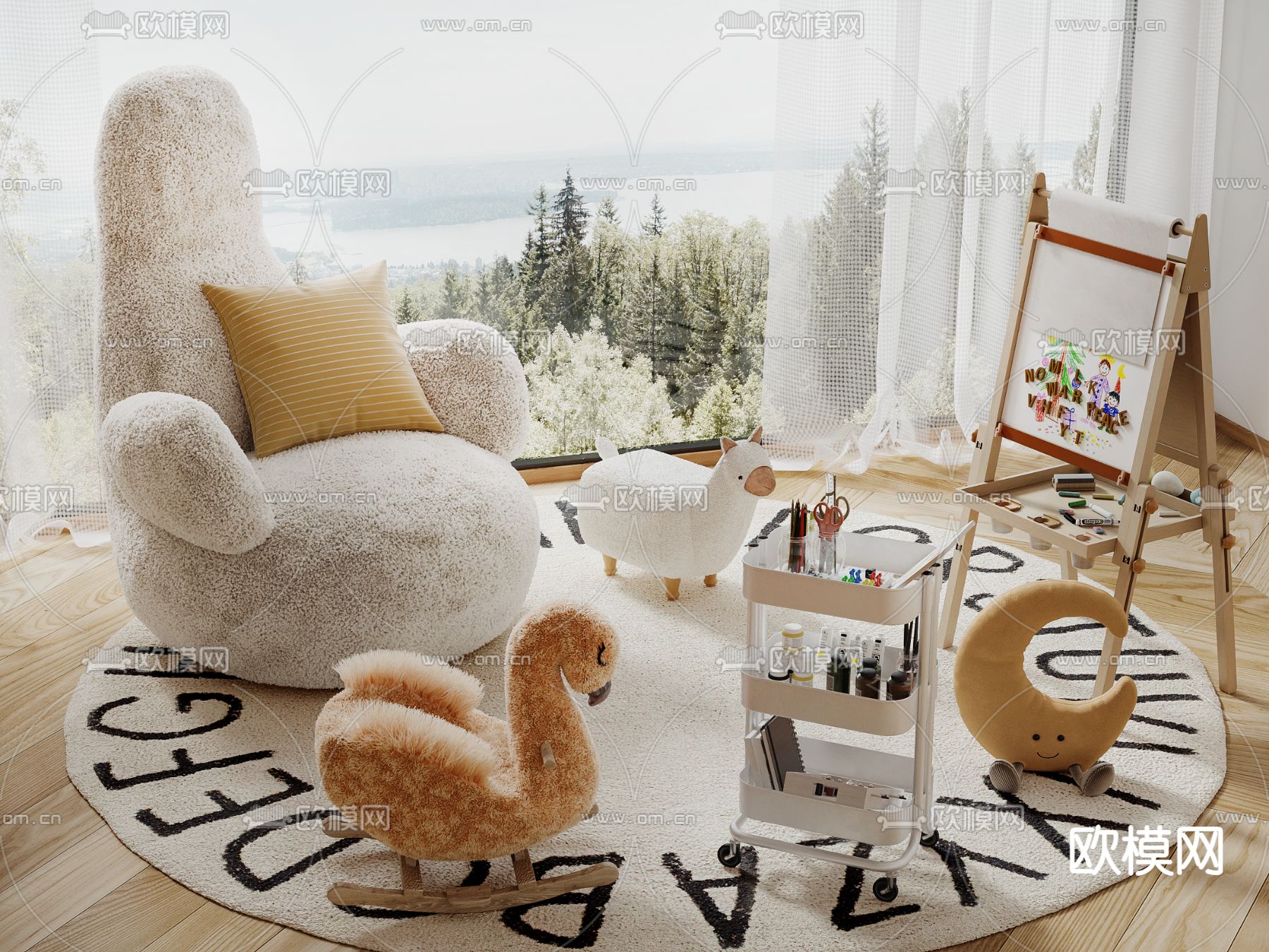 儿童沙发 卡通沙发3d模型下载