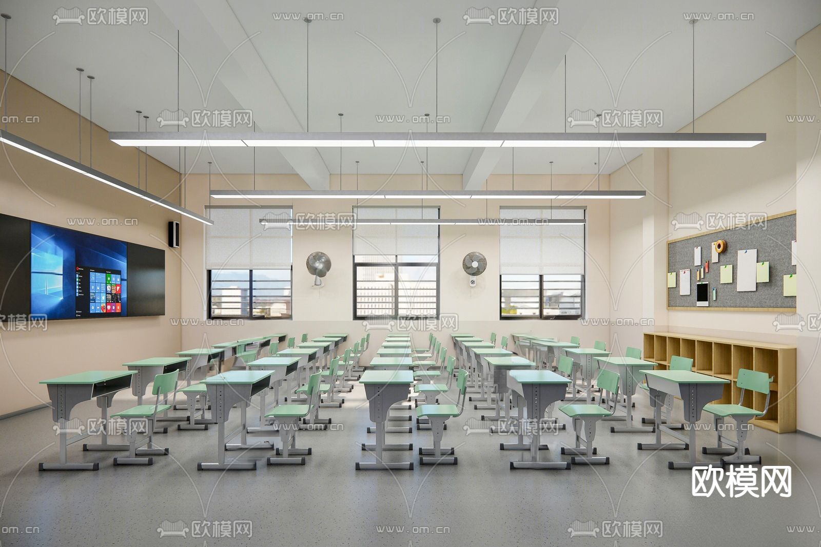 学校教室3d模型下载