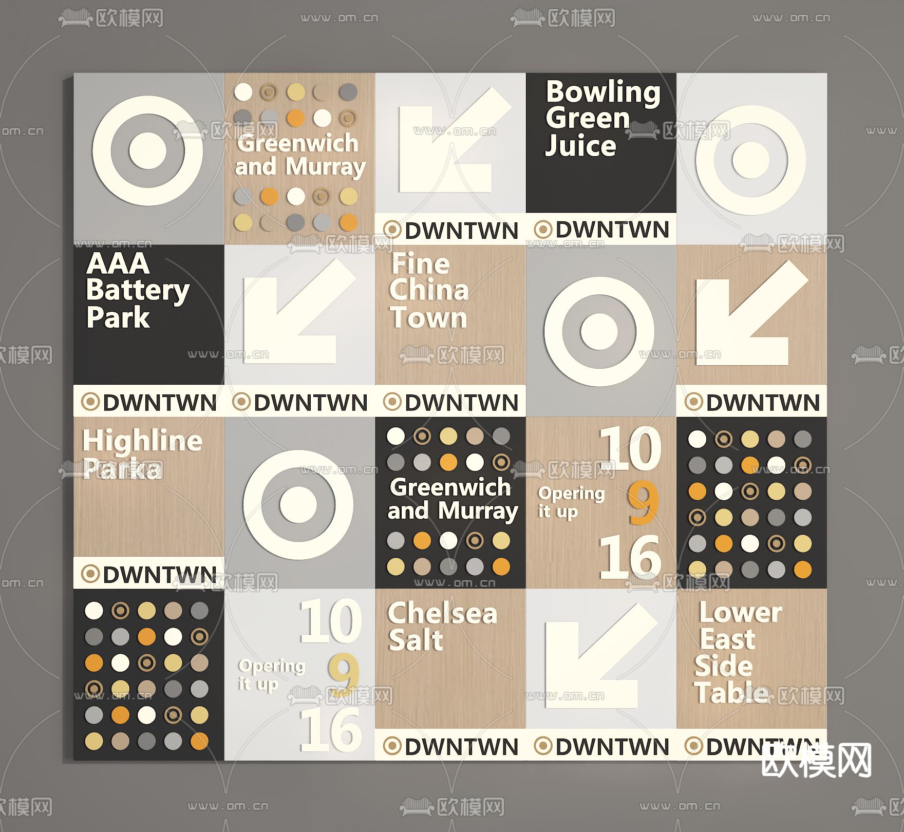 墙饰 挂件 指示牌 导视牌 导视 指引牌su模型下载（渲染图2）