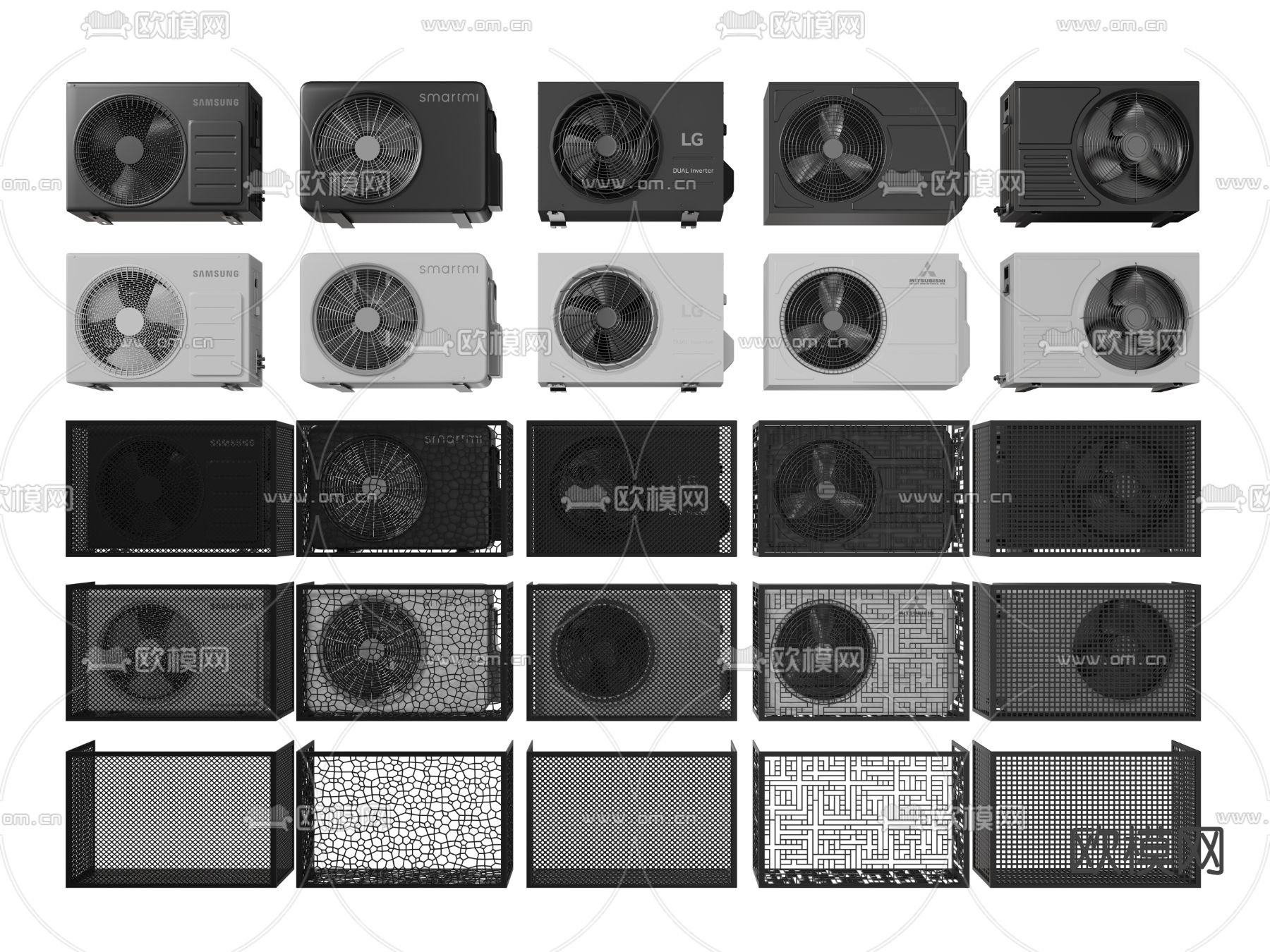 现代空调外机3d模型下载
