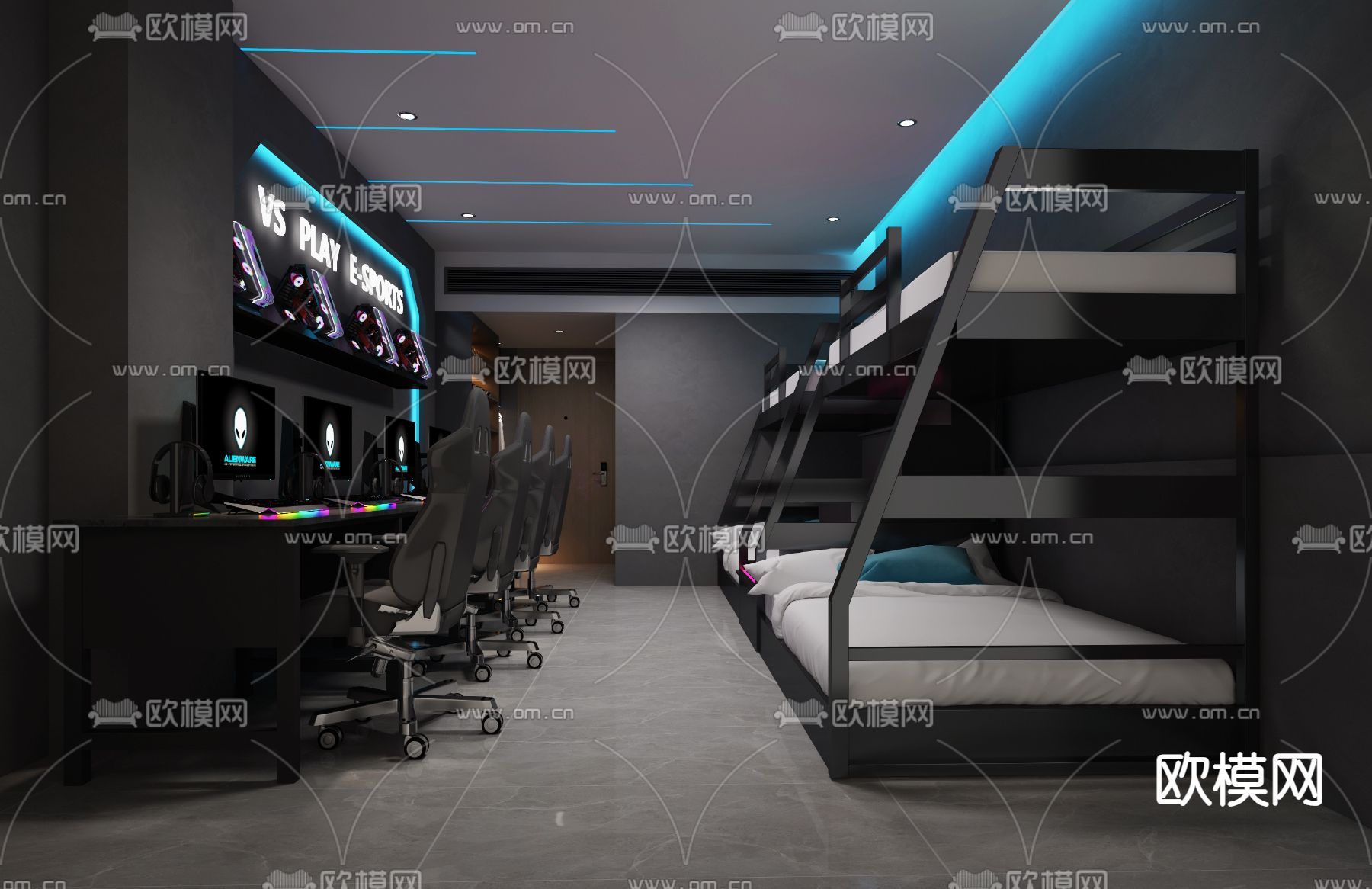 酒店客房 电竞房3d模型下载