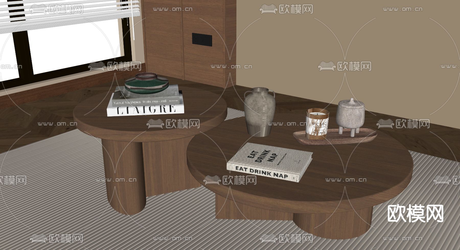 中古风茶几su模型下载（渲染图1）