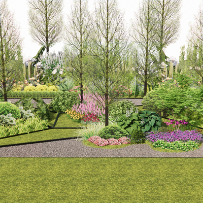  景观草地 灌木球su模型 