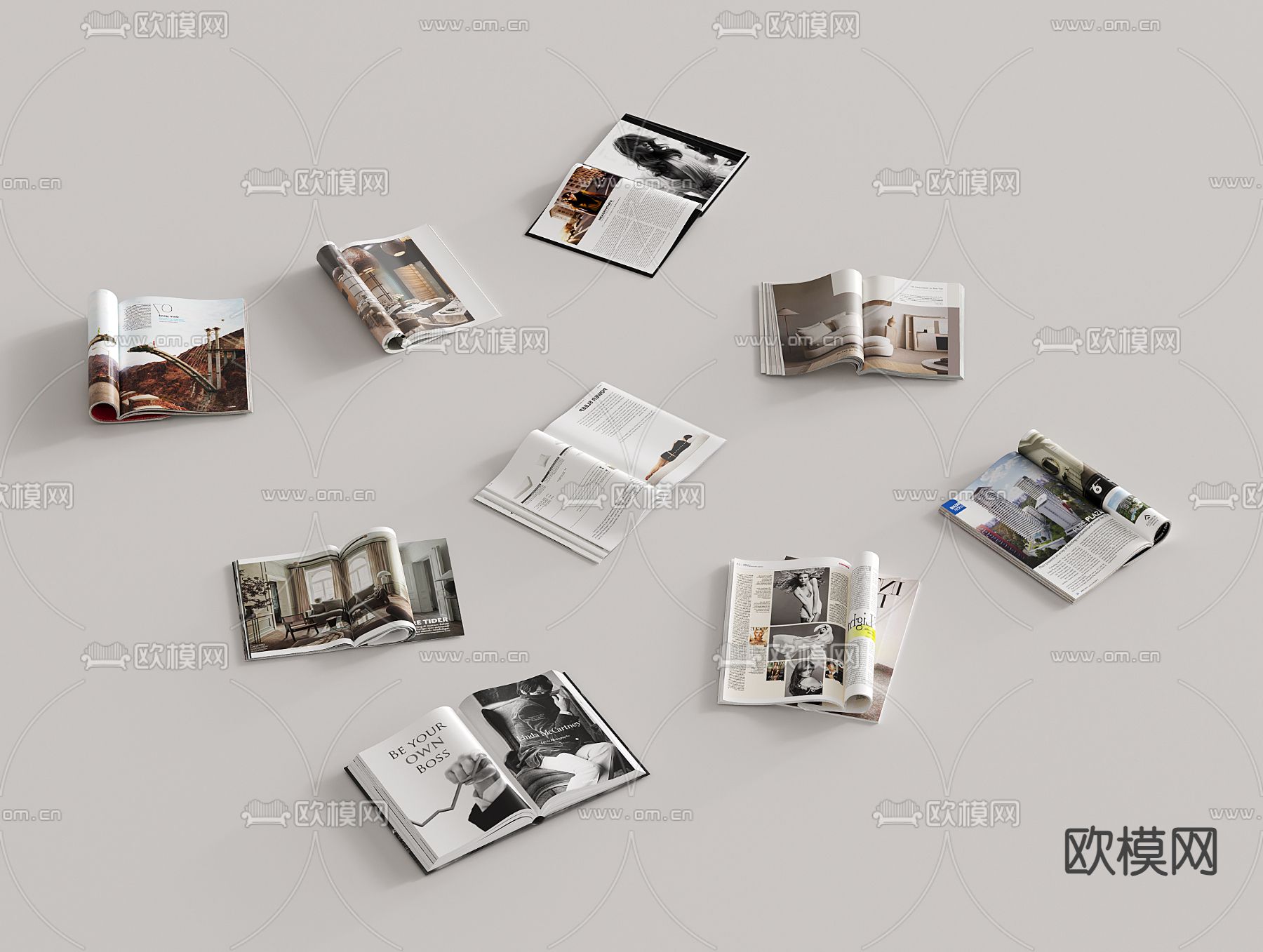 现代书籍 杂志 书本3d模型下载