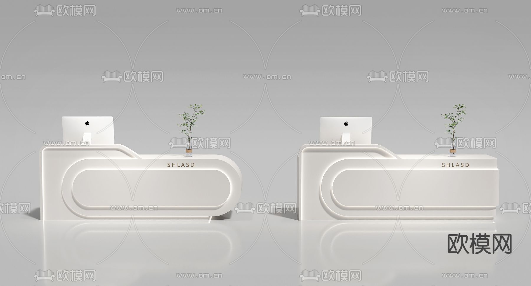 前台 接待台su模型下载（渲染图3）