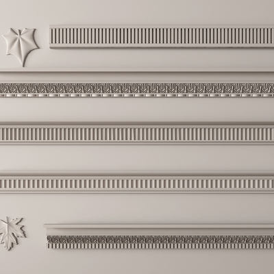  法式石膏线 雕花su模型 