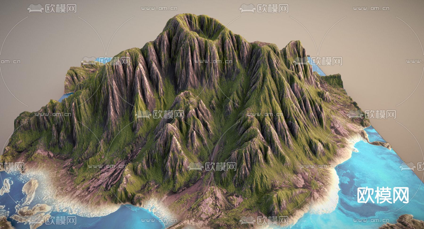 现代休眠火山3d模型下载（渲染图3）
