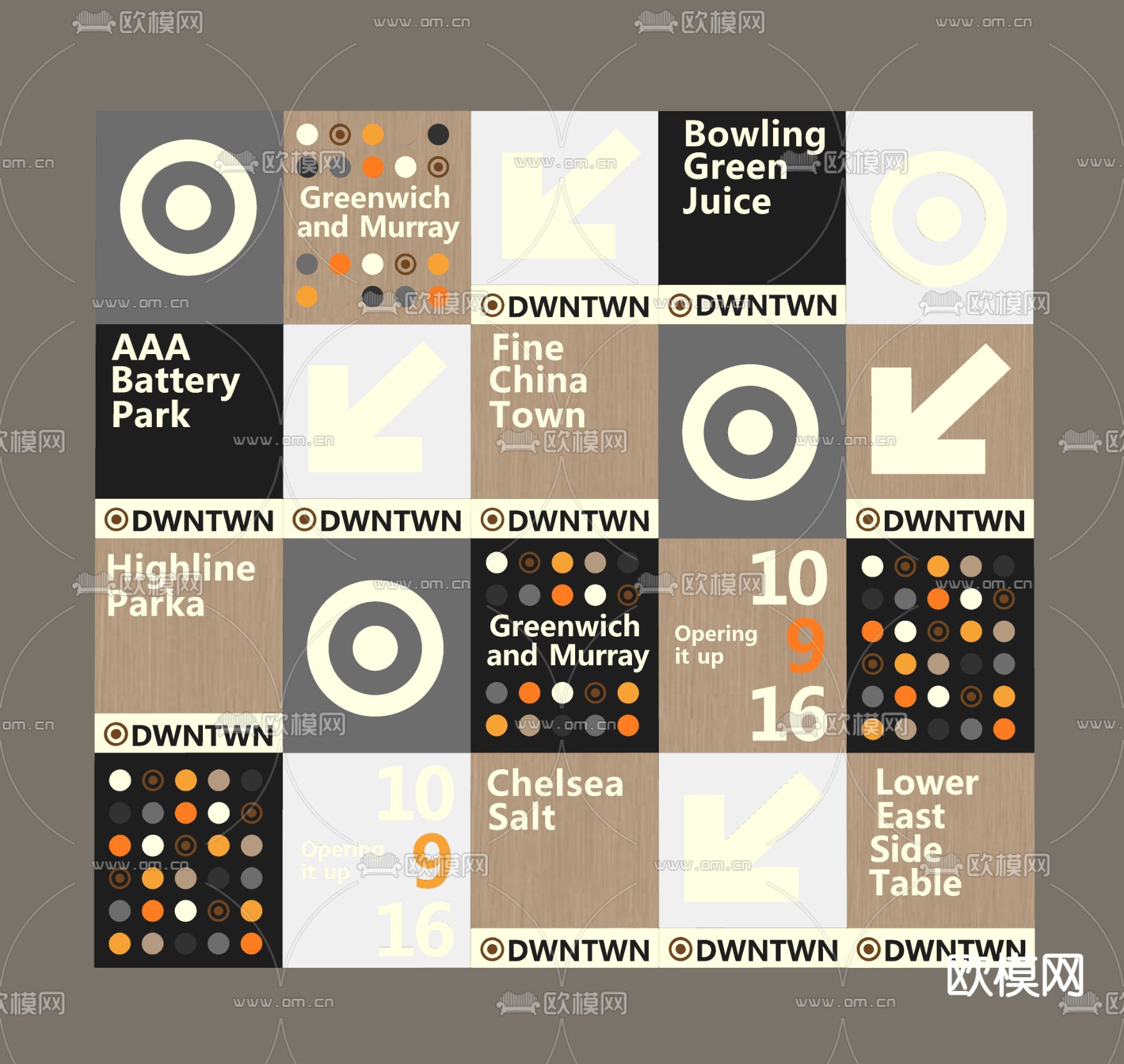 墙饰 挂件 指示牌 导视牌 导视 指引牌su模型下载（渲染图1）