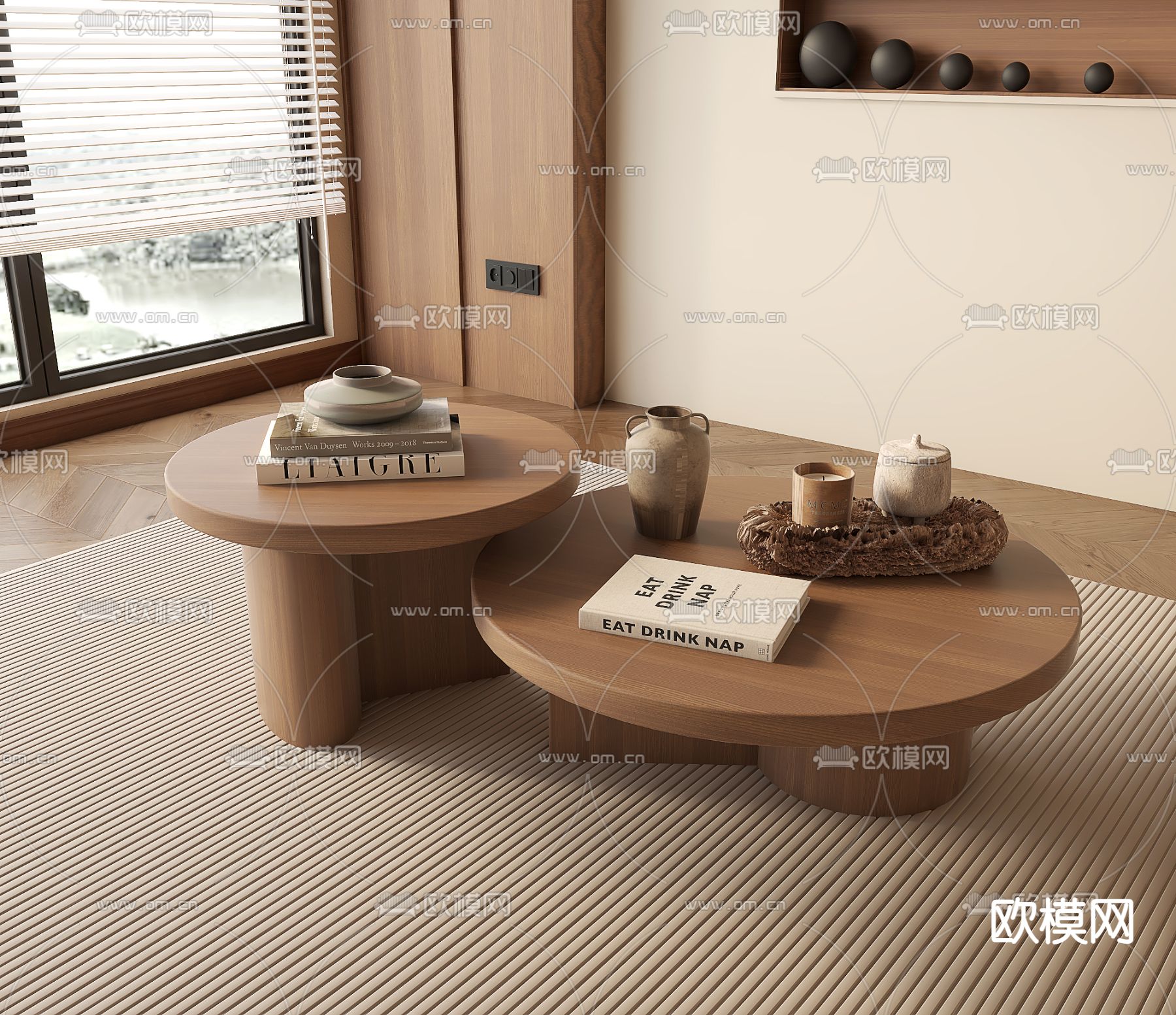 中古风茶几su模型下载（渲染图2）