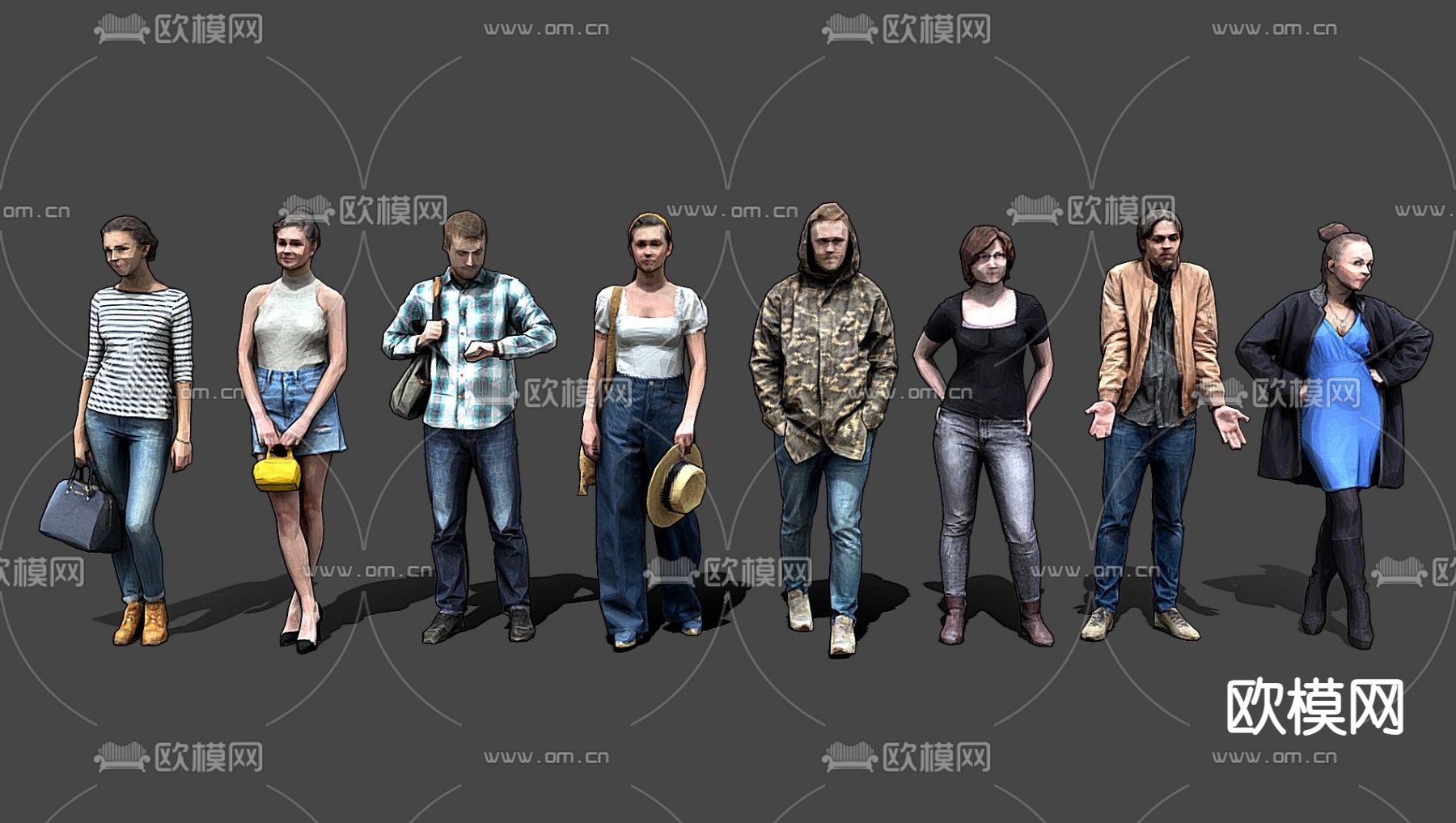 都市人物 时尚人物3d模型下载