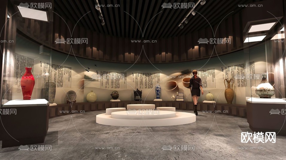 新中式博物馆3d模型下载