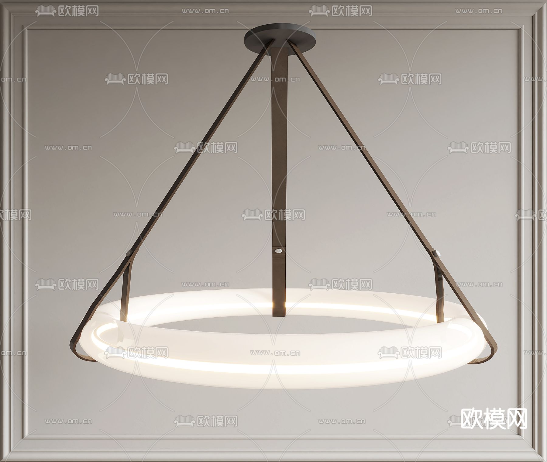 中古风吊灯 圆环吊灯3d模型下载
