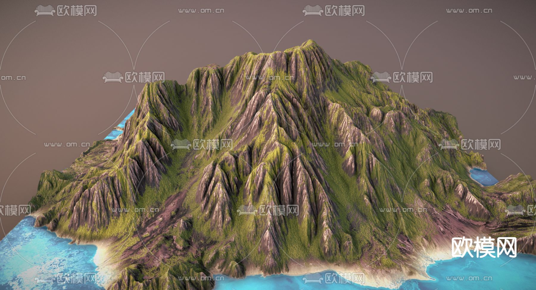 现代休眠火山3d模型下载（渲染图1）