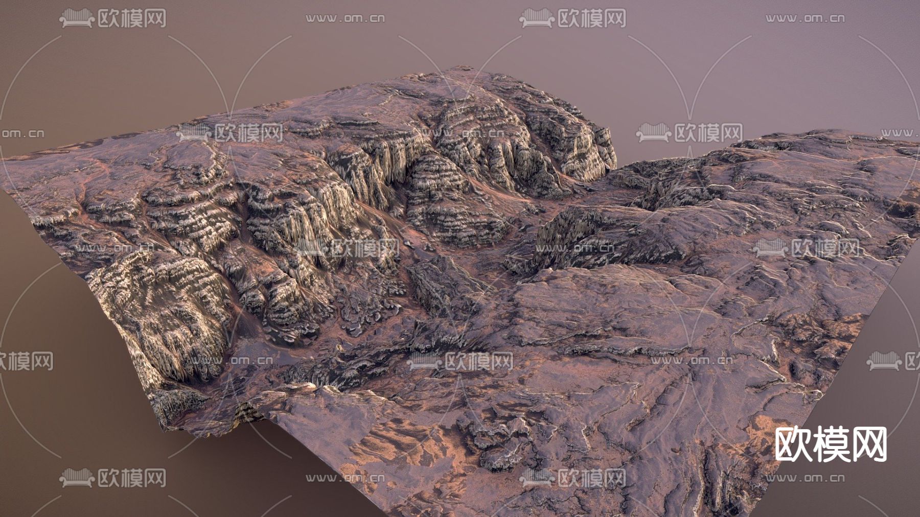 峡谷 地形景观3d模型下载（渲染图1）