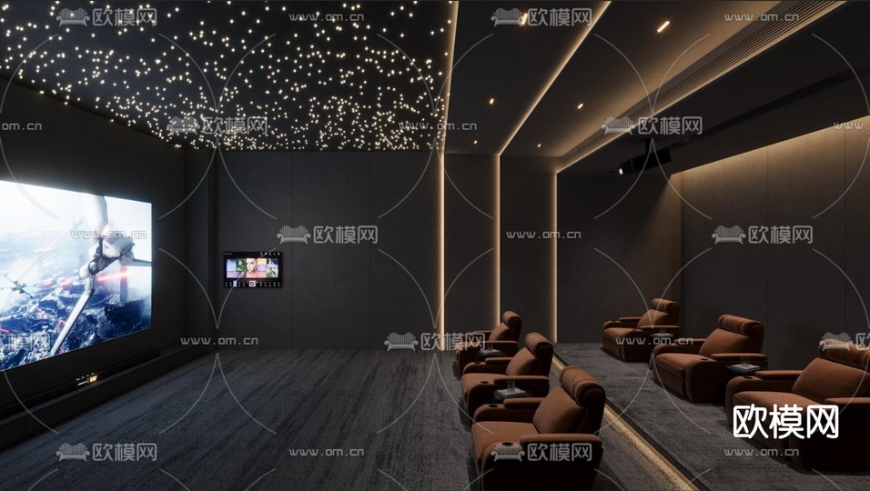 影音室 视听室 家庭影院3d模型下载