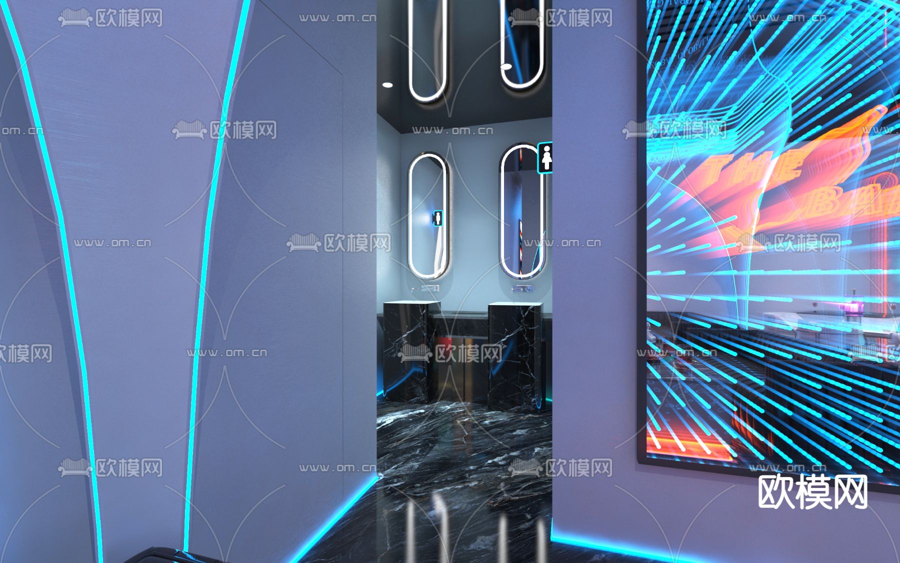 现代酒吧3d模型下载（渲染图4）