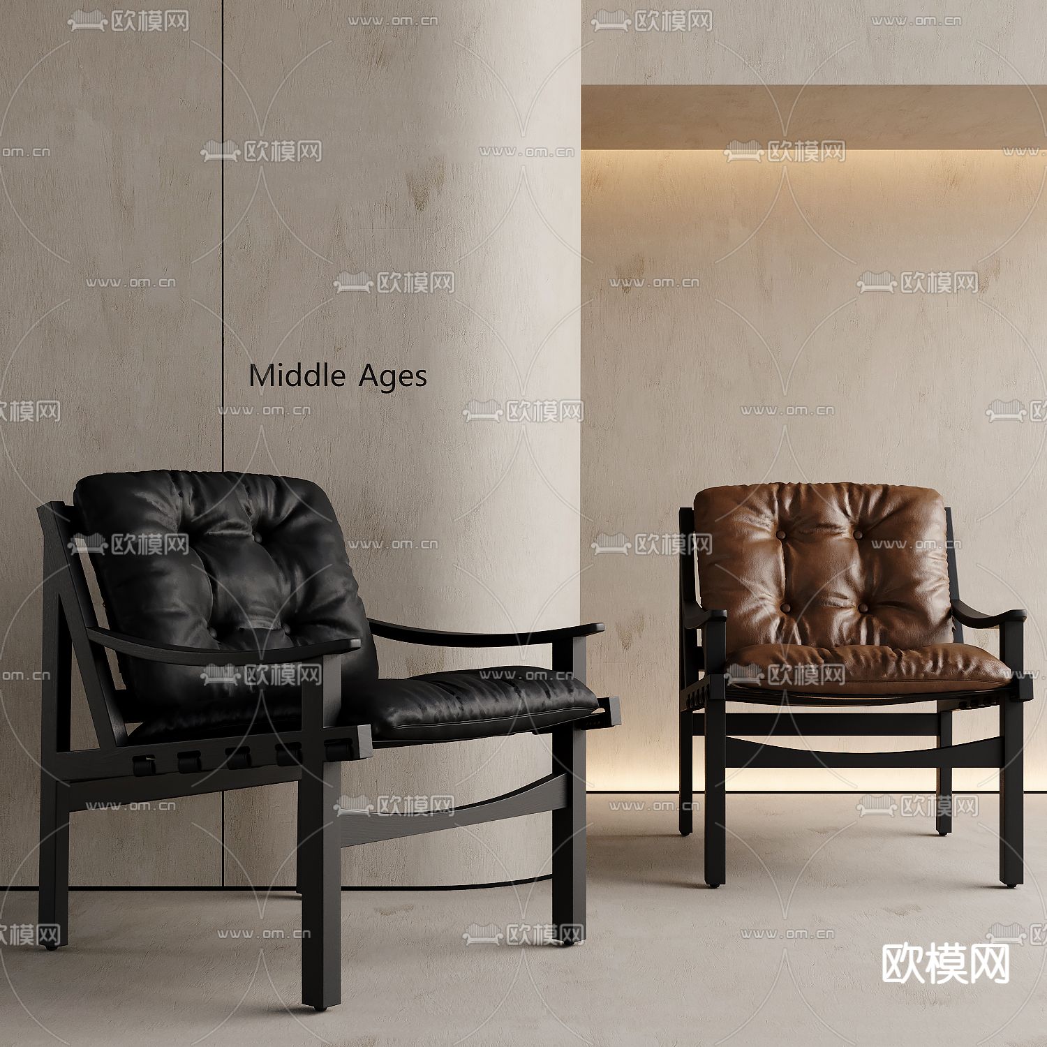 中古风休闲椅su模型