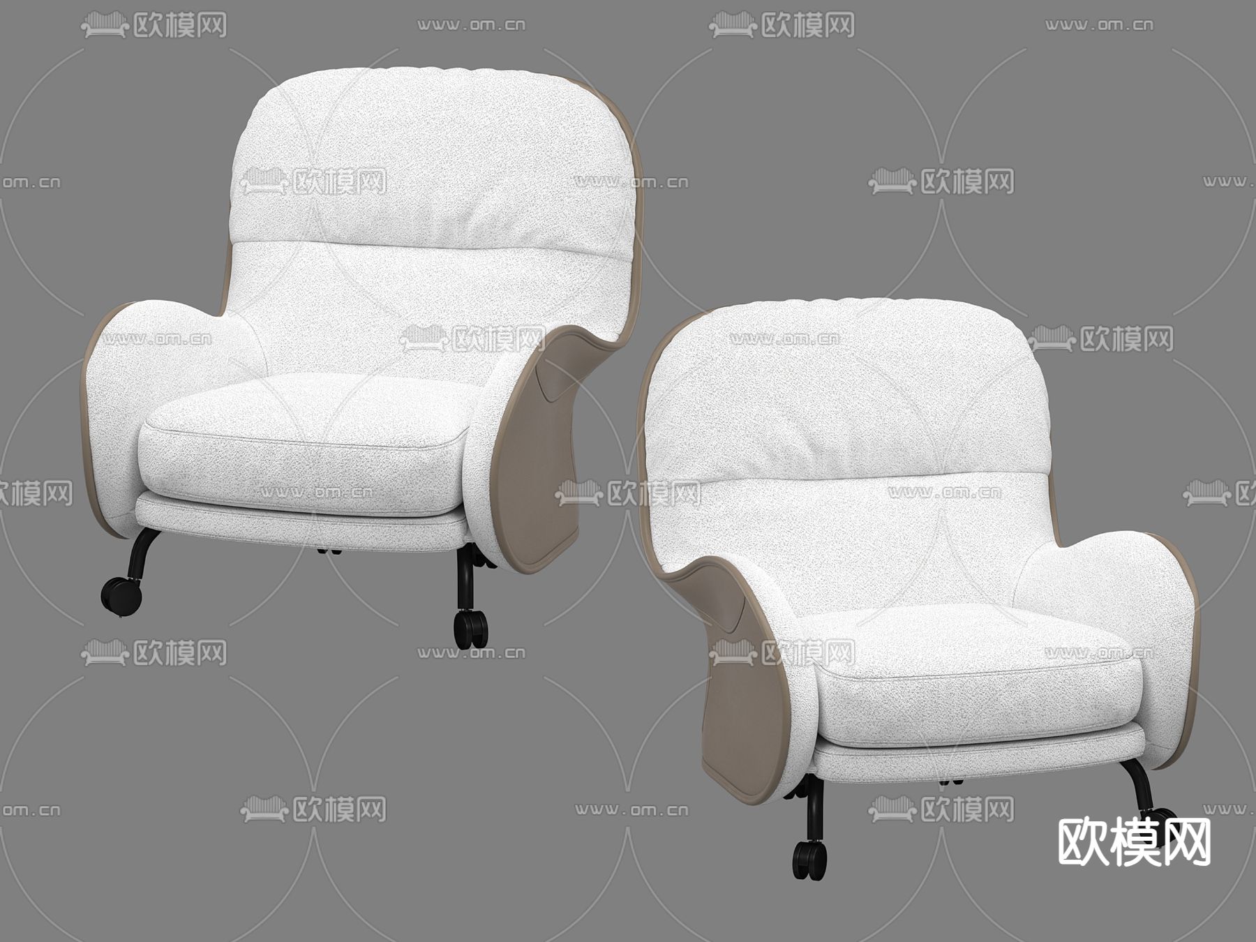 北欧休闲单人沙发3d模型下载