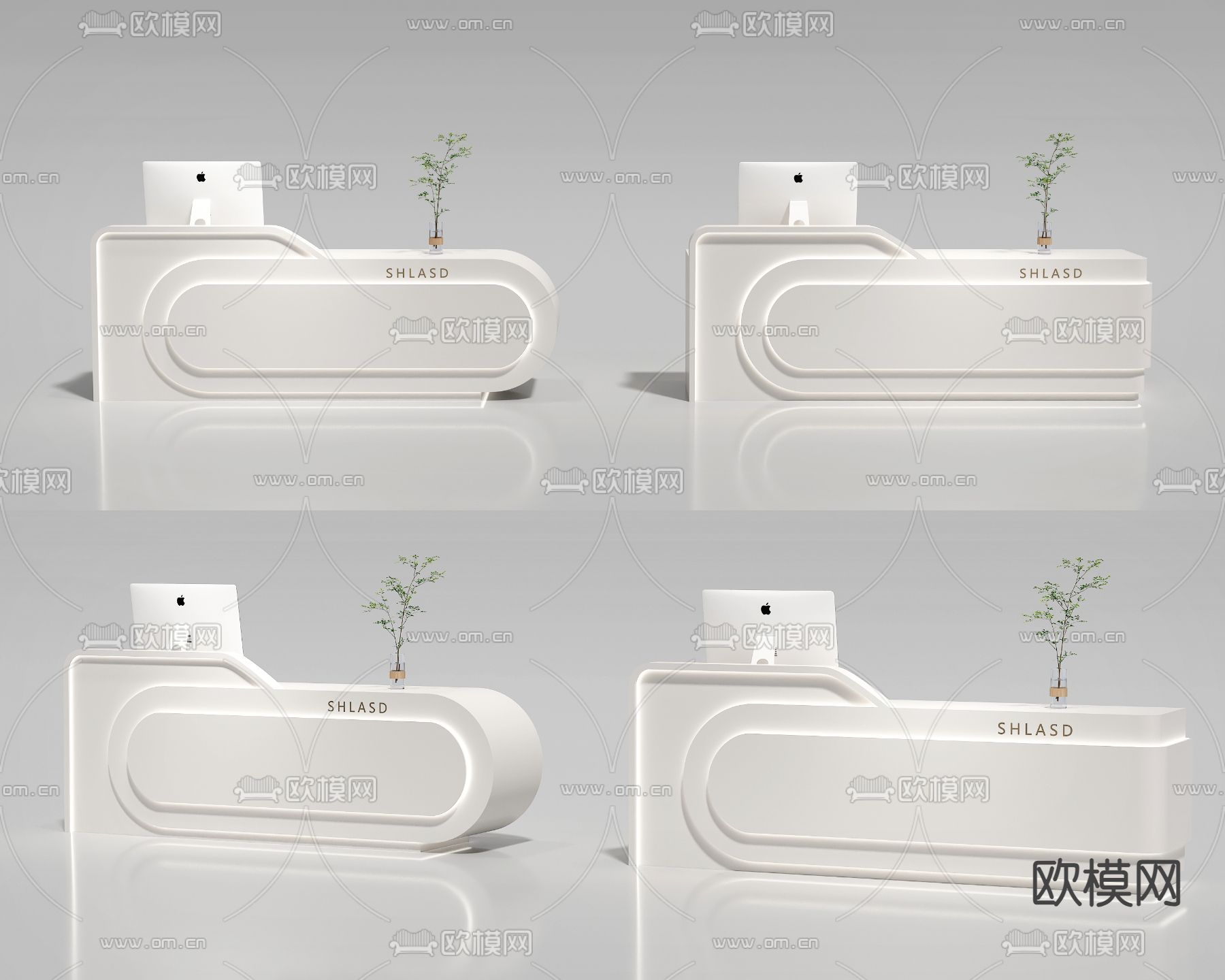 前台 接待台su模型下载（渲染图2）