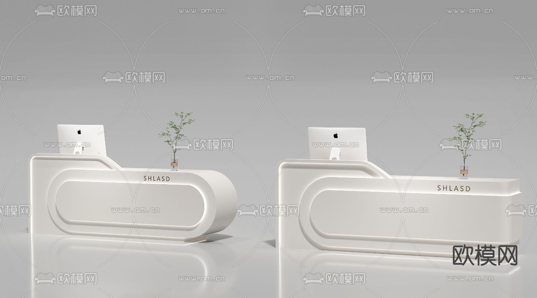 前台 接待台su模型下载（渲染图4）