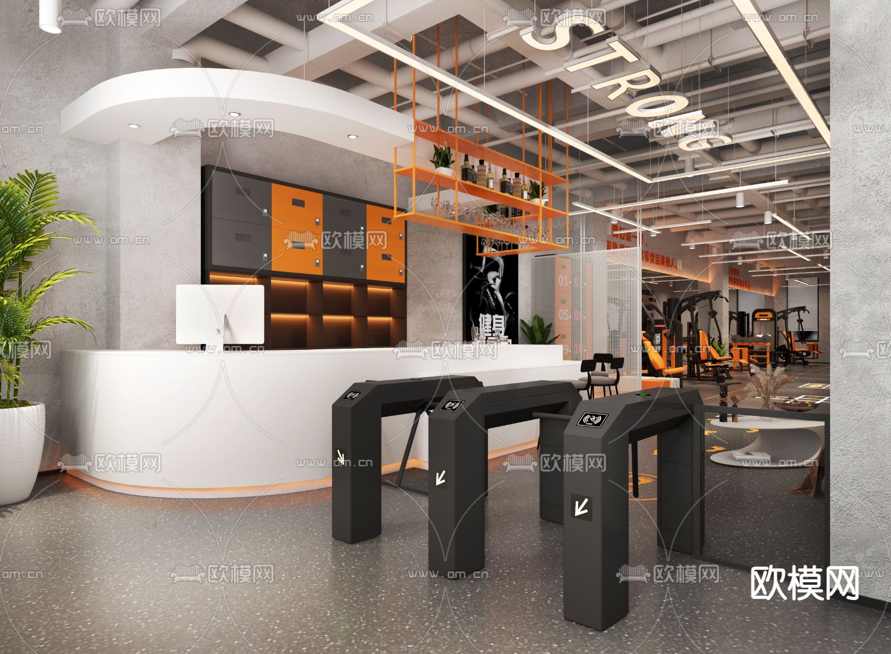现代健身房3d模型下载（渲染图5）