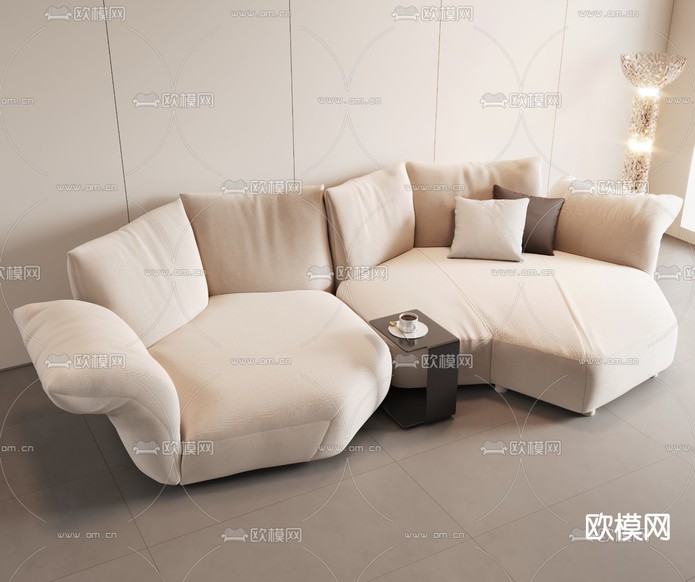 现代异形沙发 多人沙发3d模型下载
