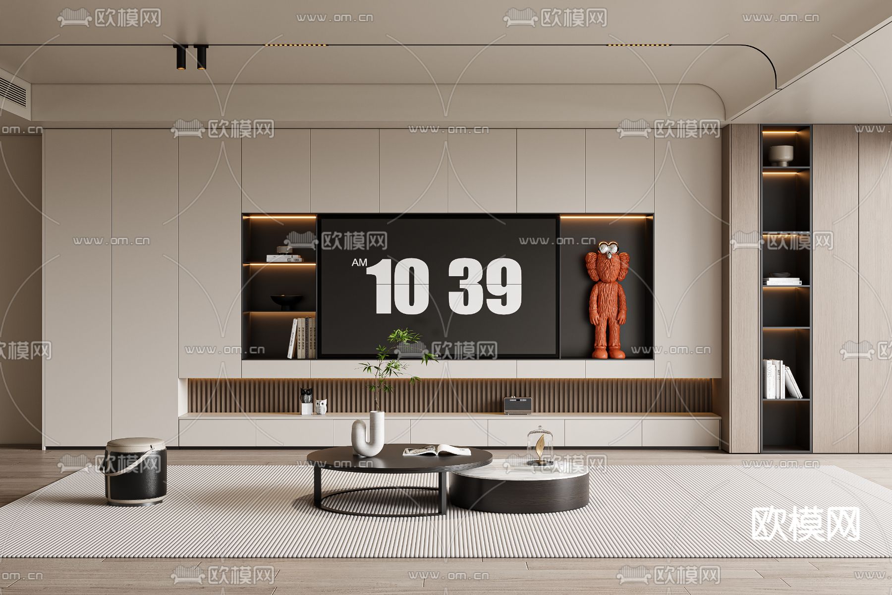 电视背景3d模型下载